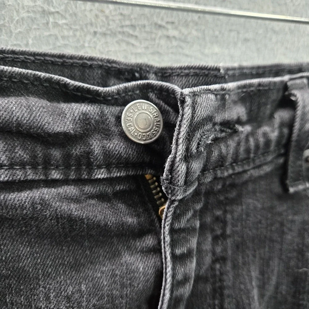Levi's 505 Men Jeans 38X30 Black Denim Regular Fit 28